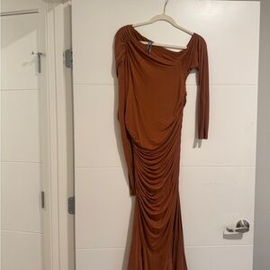 Anthropologie Rust Long Sleeve Dress